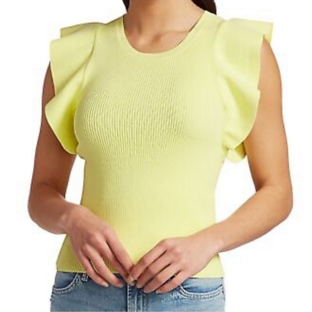 A.L.C. Holley flutter sleeves ribbed Top sz M